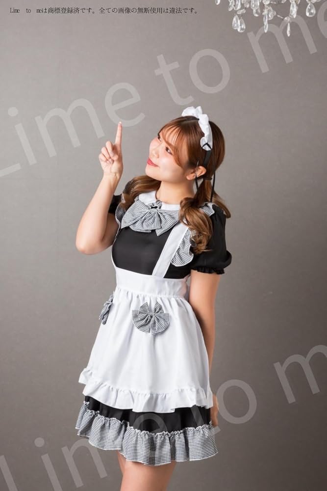 Amazon.co.jp: [Lime to me] メイド服 コスプレ ギンガム